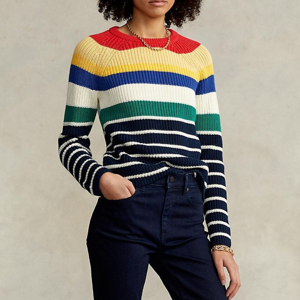 Polo Ralph Lauren  Striped Cotton Crewneck Sweater